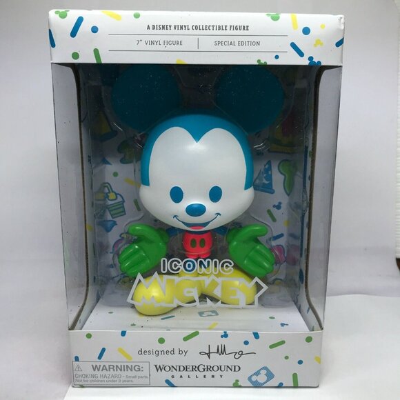 Disney Parks Wonder Ground Iconic Neon Mickey Mouse 7 in Vinyl Jerrod Maruyama - Picture 2 of 7